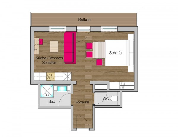 Zimmerplan Appartement Almrausch